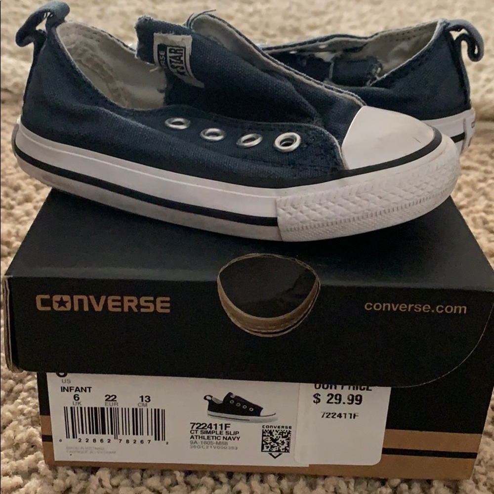 Infant Converse Navy Velcro, sz. 6